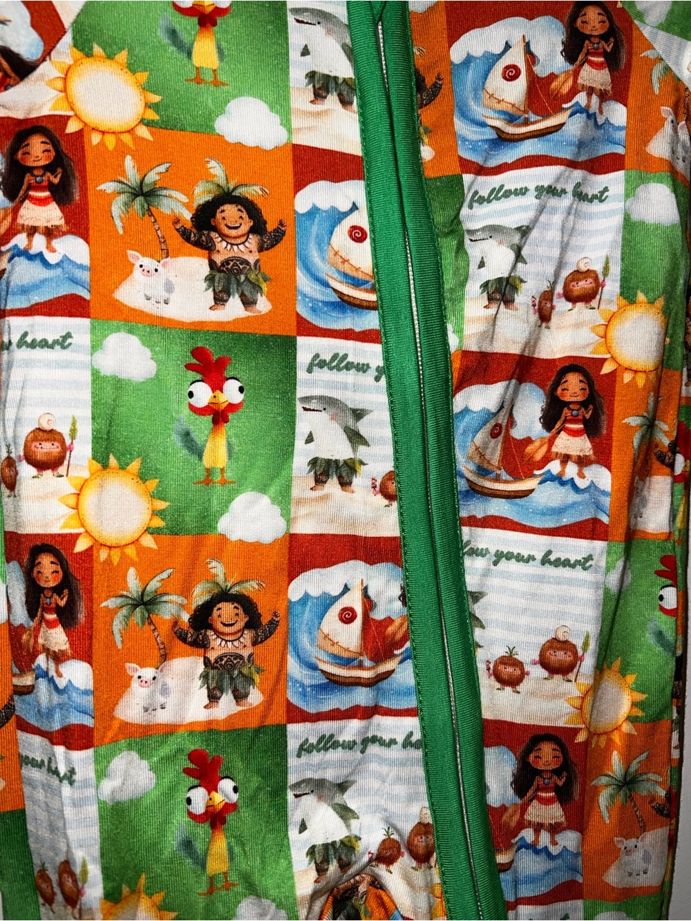 Kids Moana Squares Pajama Onesie